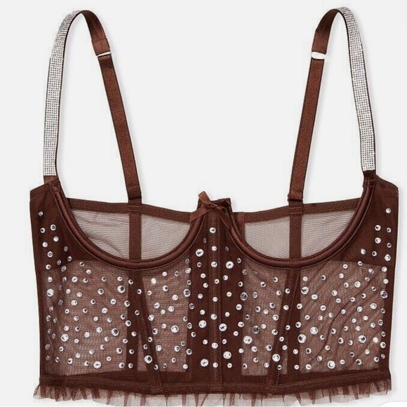 VICTORIAS SECRET DREAM ANGELS SHINE STRAP OPEN CUP SHIMMER BRA TOP - Picture 1 of 8